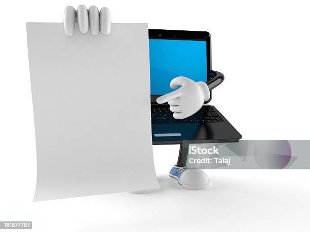 Laptop - zdjęcia stockowe i więcej obrazów Białe tło - Białe tło, Dokument, Dowcip rysunkowy