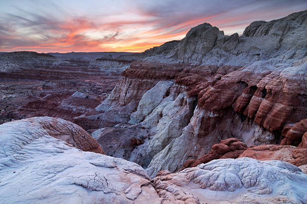 Twilight landscape at Paria Rimrocks, Utah, USA stock photo