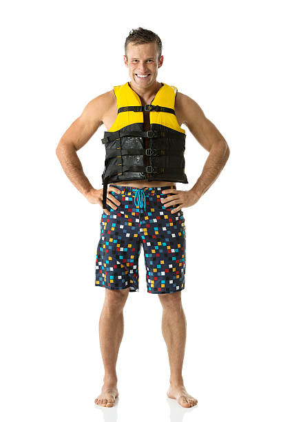 istock Smiling man standing in life jacket 181877890