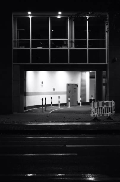 istock Frankfurt Night Black and White Light people Buildings 1818779329