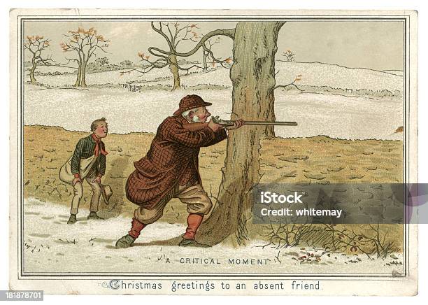 Weihnachten Karte Aus 1882 Stock Vektor Art und mehr Bilder von Postkarte - Postkarte, Altertümlich, England