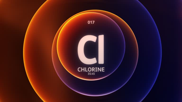 Chlorine Periodic Table Science Content Title Design Animation Loop Background