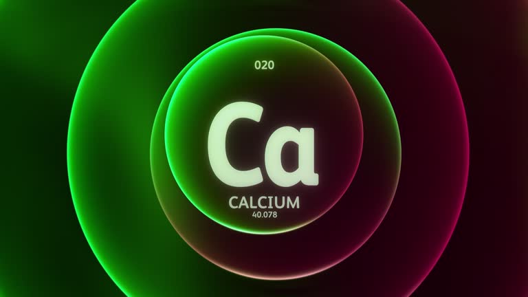 Calcium Periodic Table Science Content Title Design Animation Loop Background