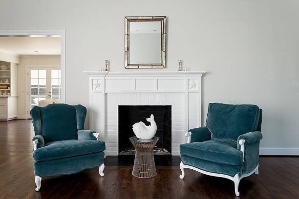 istock Living Room With Fireplace 181879438