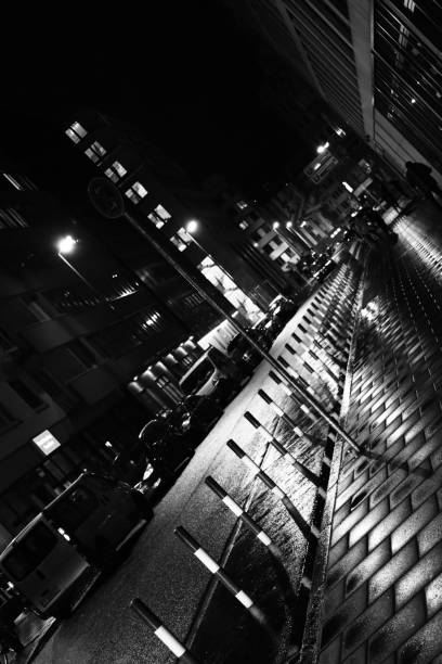 istock Frankfurt Night Black and White Light people Buildings 1818794663