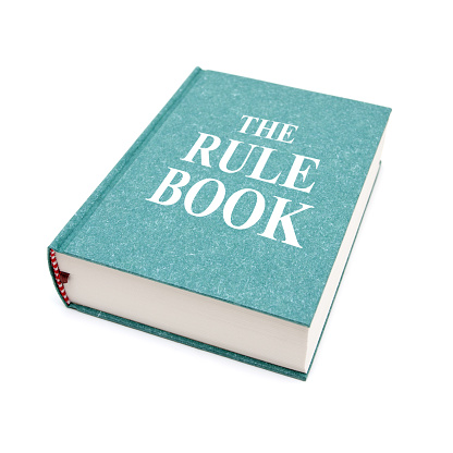 The Rule Book isolated on white background.