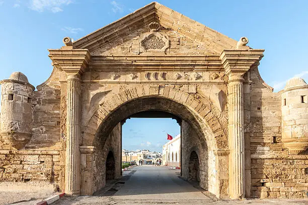 "Essaouira Medina Gate to the old harbor. Essaouira, Morocco."