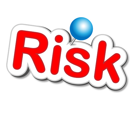 Risk Sticker With Thumbtack.