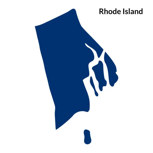 Vector illustration of Map of  Rhode Island. USA map