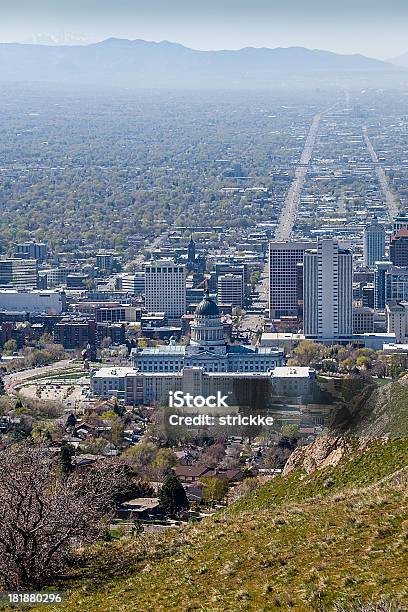 Salt Lake City From Foothills North Of Downtown Vertical Stock Photo - Download Image Now