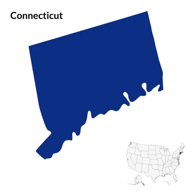 Vector illustration of Connecticut map. USA Map