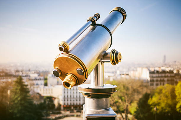 istock Cityscape of Paris with public telescope 181880882