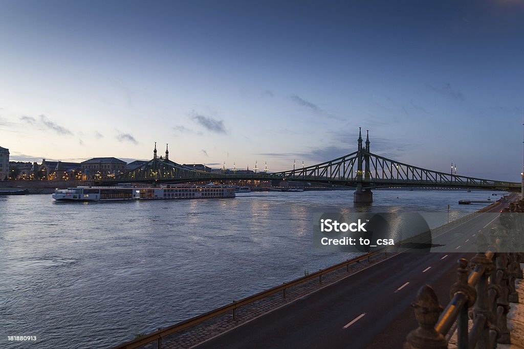 Liberty Bridge em Budapeste, Hungria - Foto de stock de Antigo royalty-free