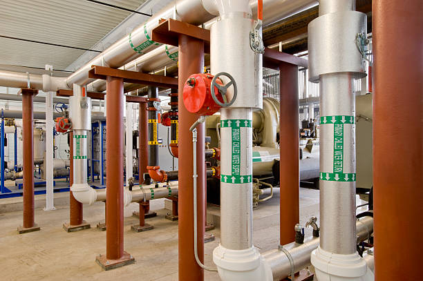 istock Cooling Pumps and insulated Pipes for HVAC System 181881081