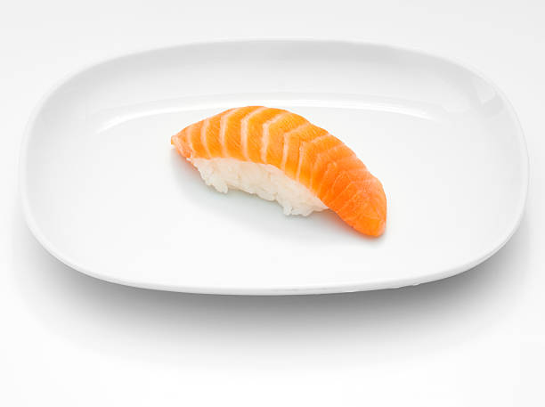 nigiri-lachs - nigri sushi stock-fotos und bilder