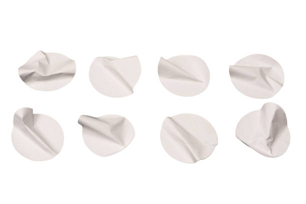 istock Round white stickers, blank tags labels isolated on a white background. 1818813909