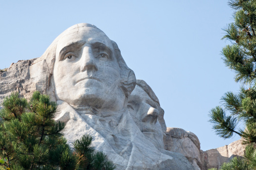 Mount Rushmore National Monument, George Washington close-up - for more USA  click here 