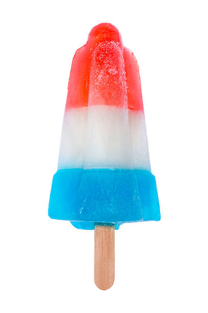 Red-white-and-blue popsicle isolated on white