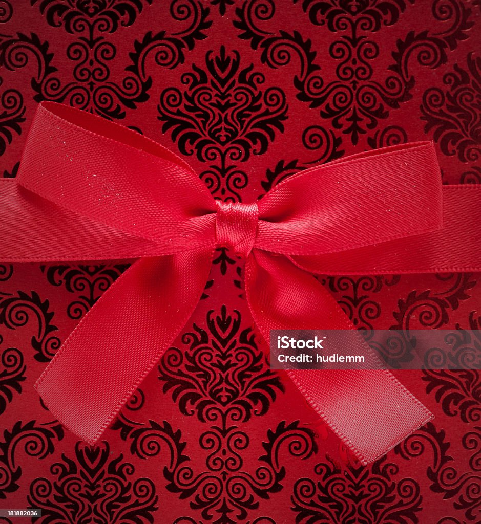 Red Satin Gift Bow background Anniversary Stock Photo