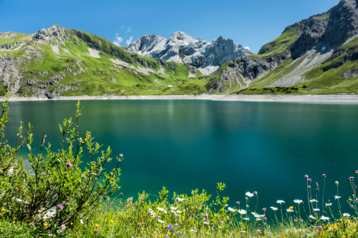 barrier lake in the austrian alps