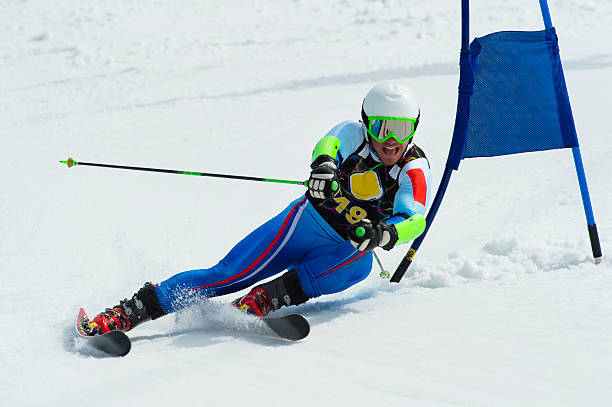 istock Professional Skier at Giant Slalom Race 181882580