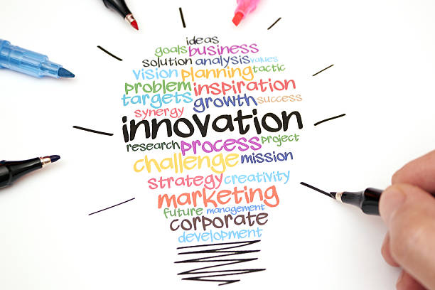 istock Colorful innovation light bulb drawing 181882699