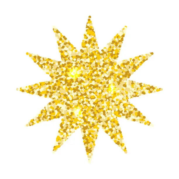 Vector illustration of Golden glitter star