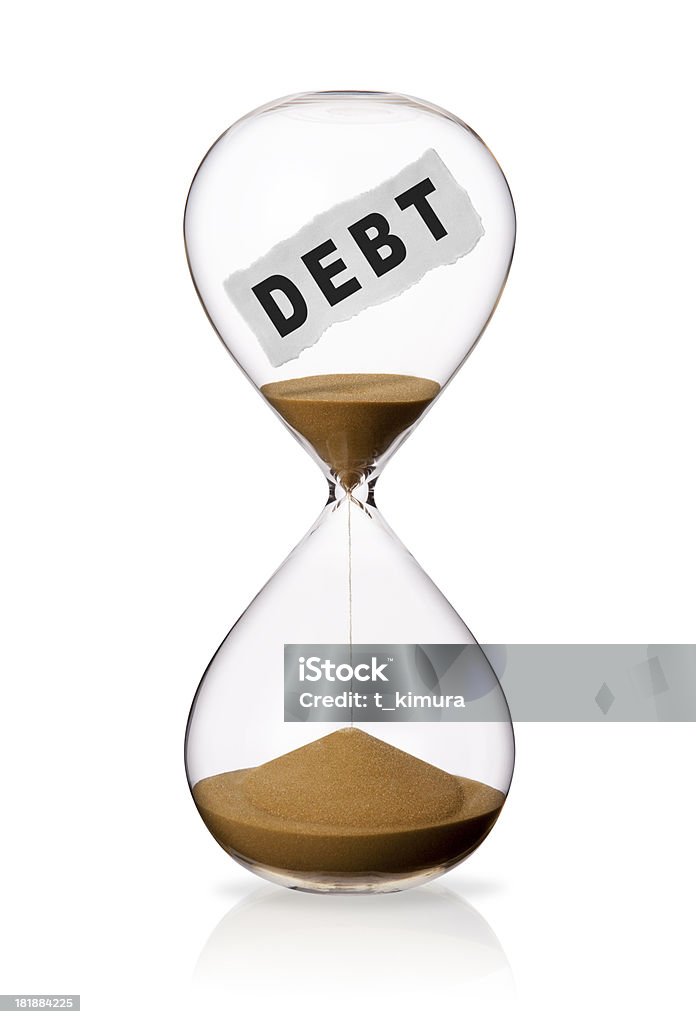 Concetto di debito - Foto stock royalty-free di Carta