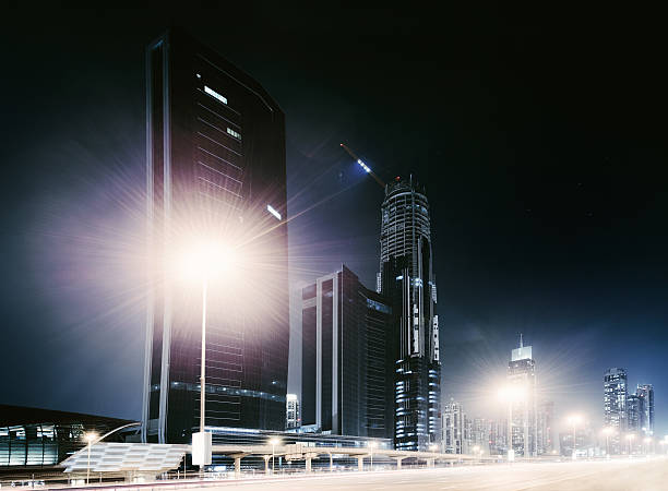 istock Dubai city nightshot with skyline 181884699
