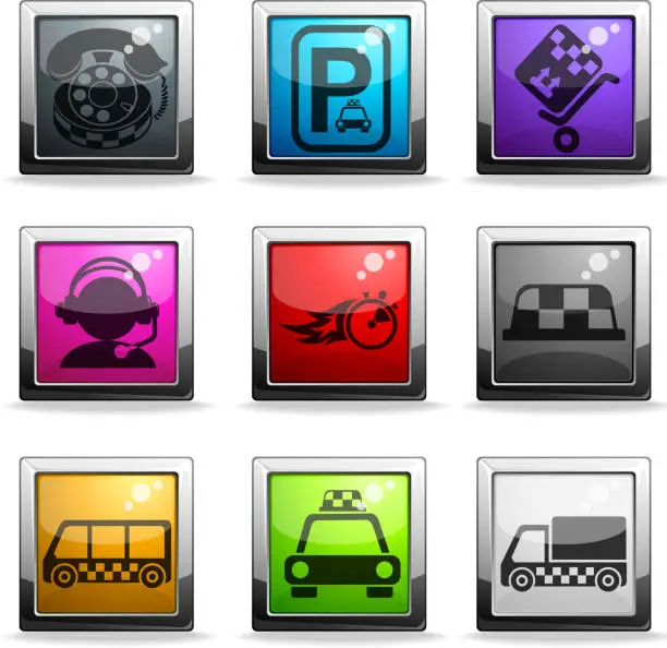 Vector illustration of taxi services icon set