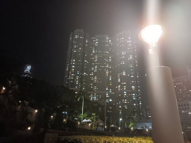 City night view from public garden