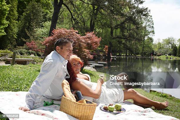 Piquenique No Lago - Fotografias de stock e mais imagens de 30-34 Anos - 30-34 Anos, 50-54 anos, Abraçados na cama