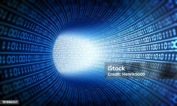 Binary Tunnel Stock Photo - Download Image Now - Data, Tunnel, Binary Code