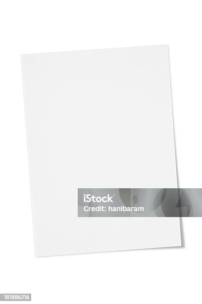 Blank Paper Sheet Stock Photo - Download Image Now - Flyer - Leaflet, White Background, Shadow