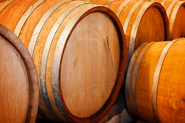 istock Old wooden barrels 181886230