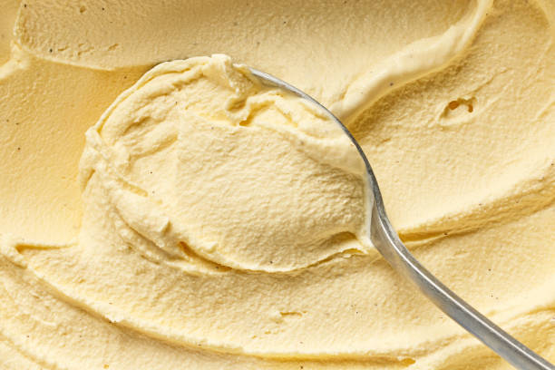 homemade vanilla ice cream - fotografia de stock