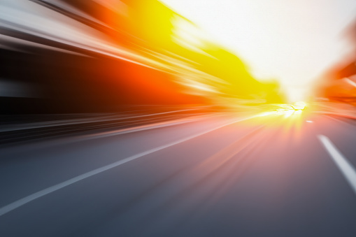 speed motion blur background.  Traffic concept image