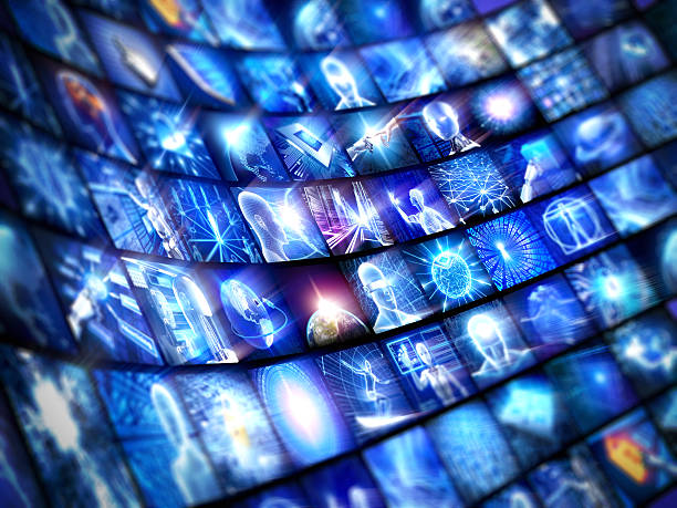 istock Video wall of hi-tech screens 181886893