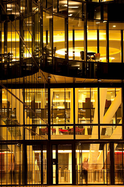 istock Illuminated Corporate Building at Night, London, England 181887186
