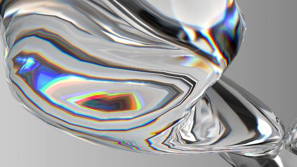 istock Colorless organic glass mysterious fresh refraction and reflection Elegant Modern 3D Rendering Abstract Background 1818873657