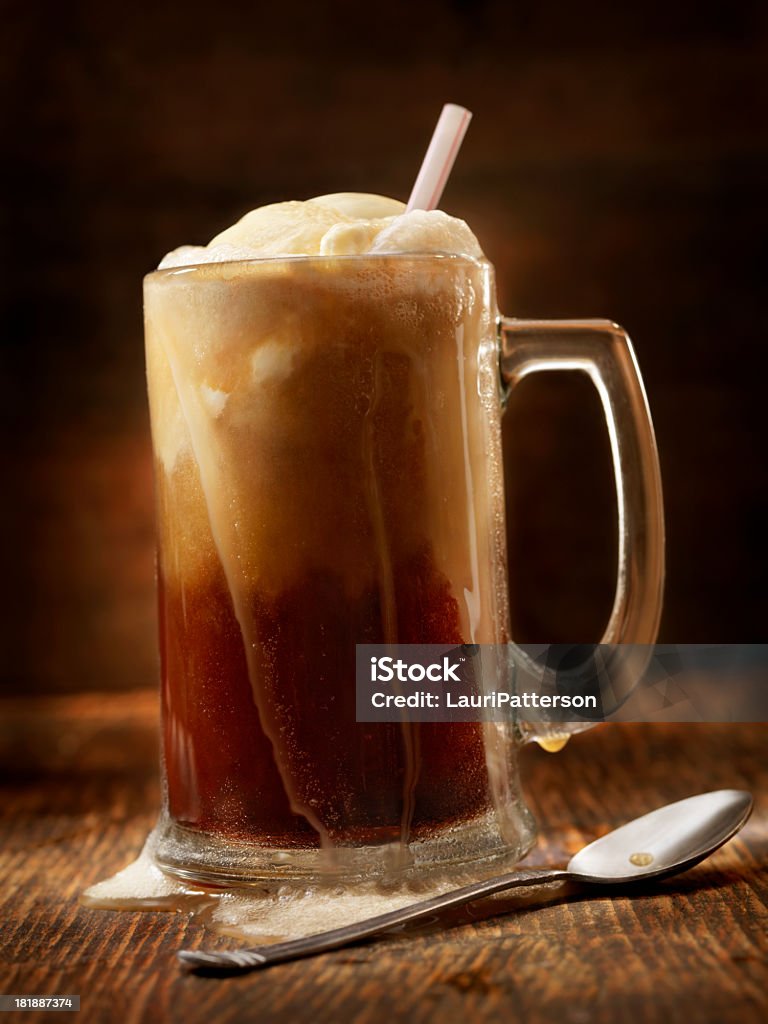 Rootbeer Float Rootbeer Pop and Vanilla Ice cream Float  - Photographed on Hasselblad H3D2-39mb Camera Root Beer Float Stock Photo