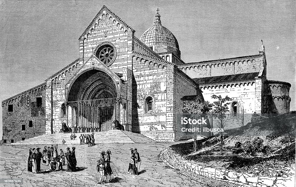 Ancona Catedral de Saint Cyriacus - Royalty-free Antigo Ilustração de stock