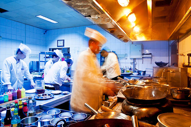 istock Chefs in motion during service in a well organized kitchen 181887705