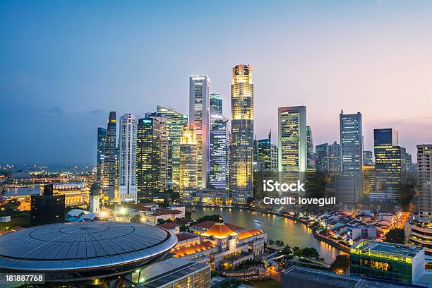 Городской Пейзаж Сингапура — стоковые фотографии и другие картинки Восход солнца - Восход солнца, Сингапур, Внешний вид здания
