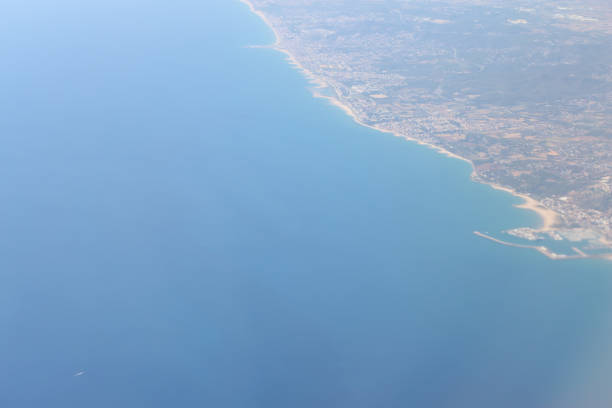 istock Land and sea view from Plane 1818880643