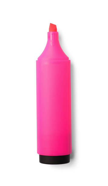 istock Bright pink marker isolated on white, top view 1818880936