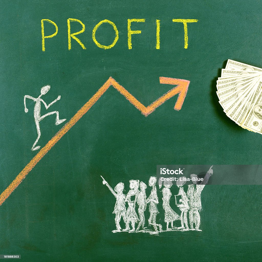 Profit Concept Profit concept sketched on blackboard Achievement Stock Photo