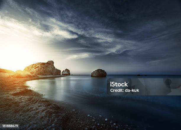 Evening Sunset On Sea Stock Photo - Download Image Now - Storm, Dark, Sky