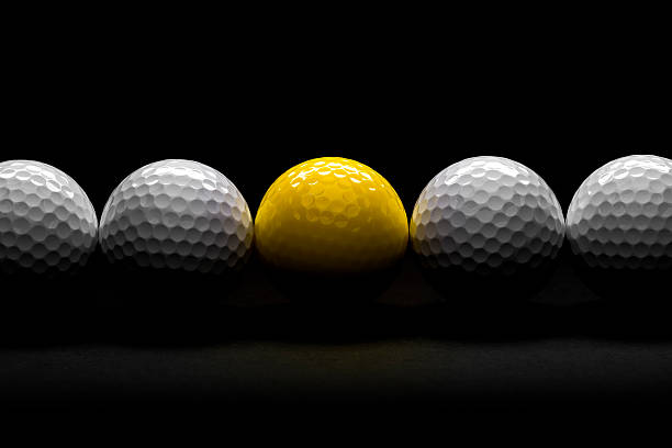 Row of Golf Balls stock photo