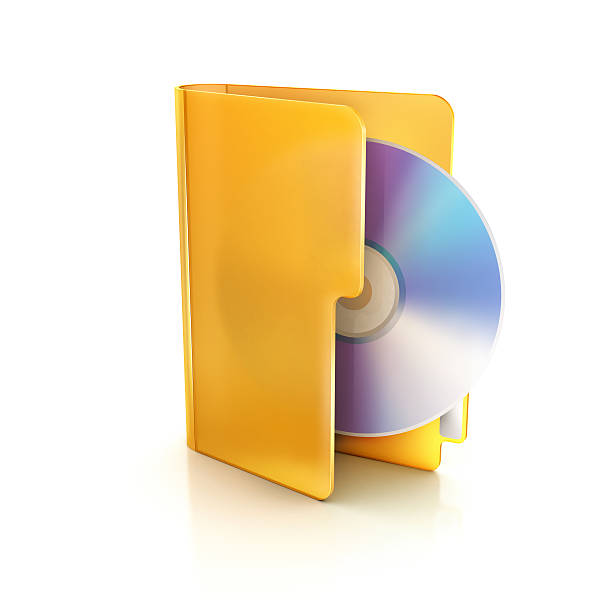 cd 또는 dvd 및 폴더 광택지 투명 아이콘크기 - endorsing cd copying data 뉴스 사진 이미지
